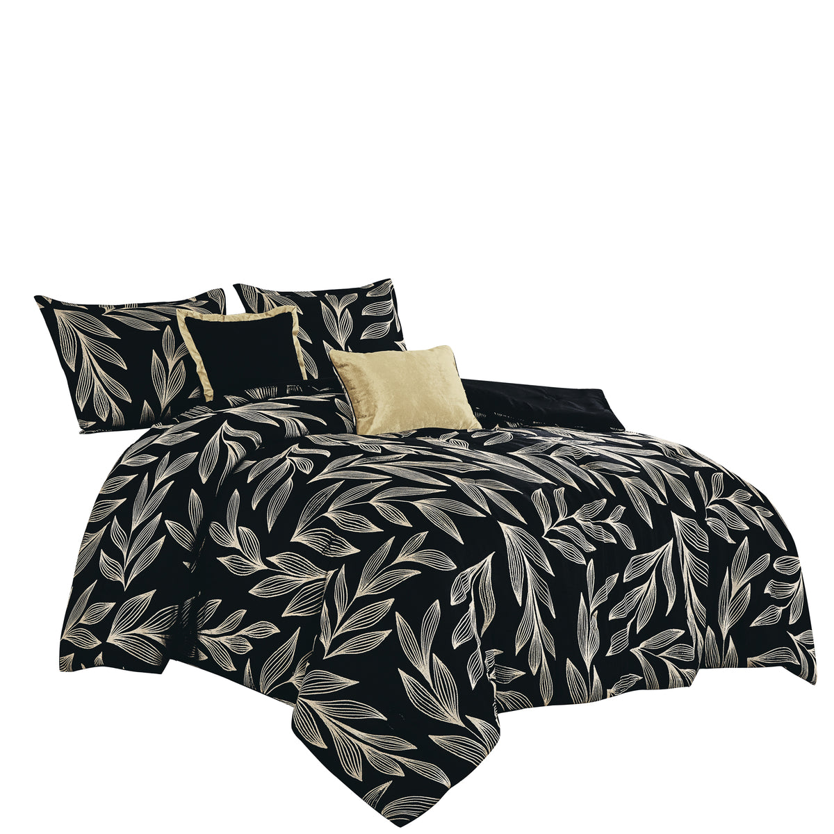 5-Piece Botanical Jacquard Comforter Set