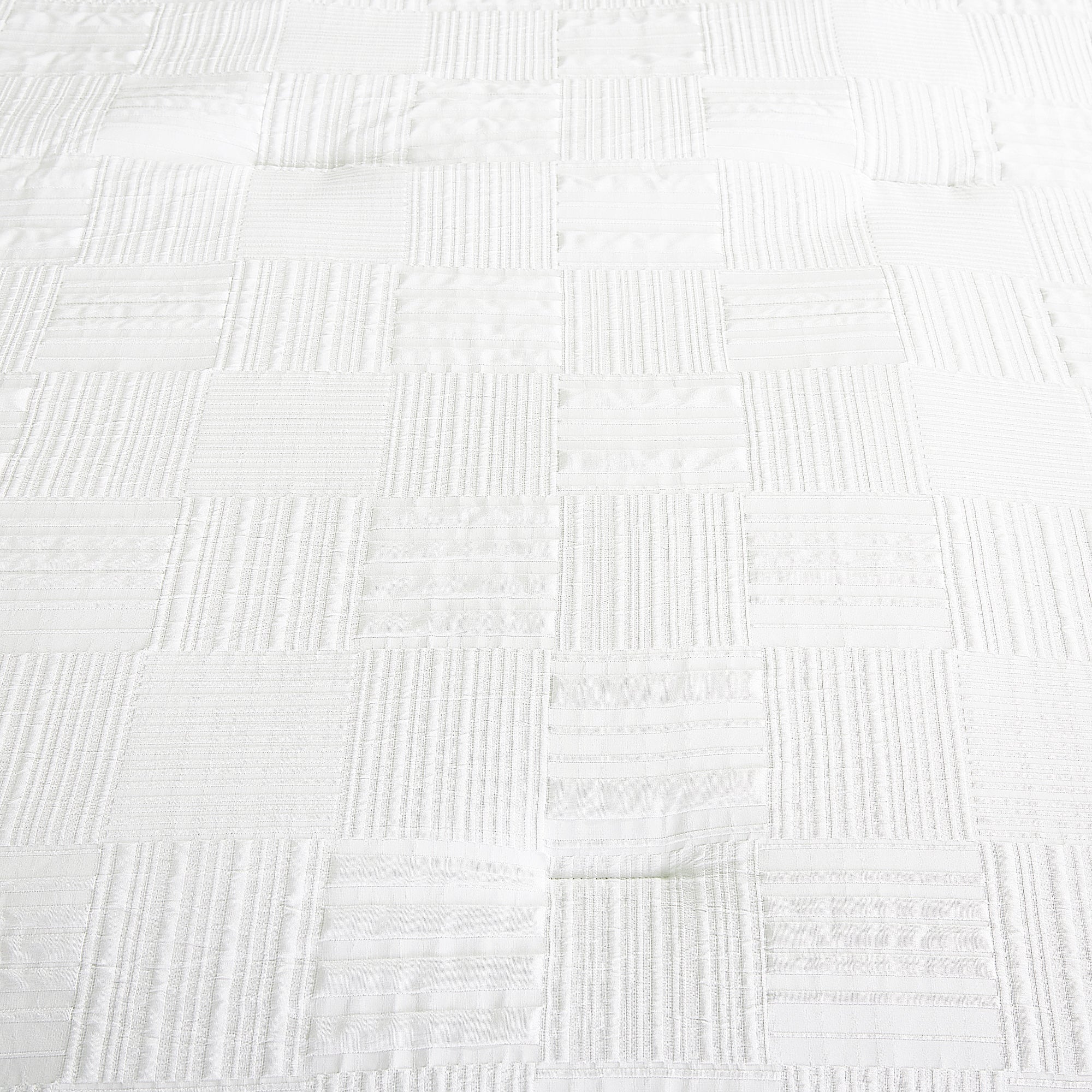 5-Piece White Geometric Jacquard Comforter Set
