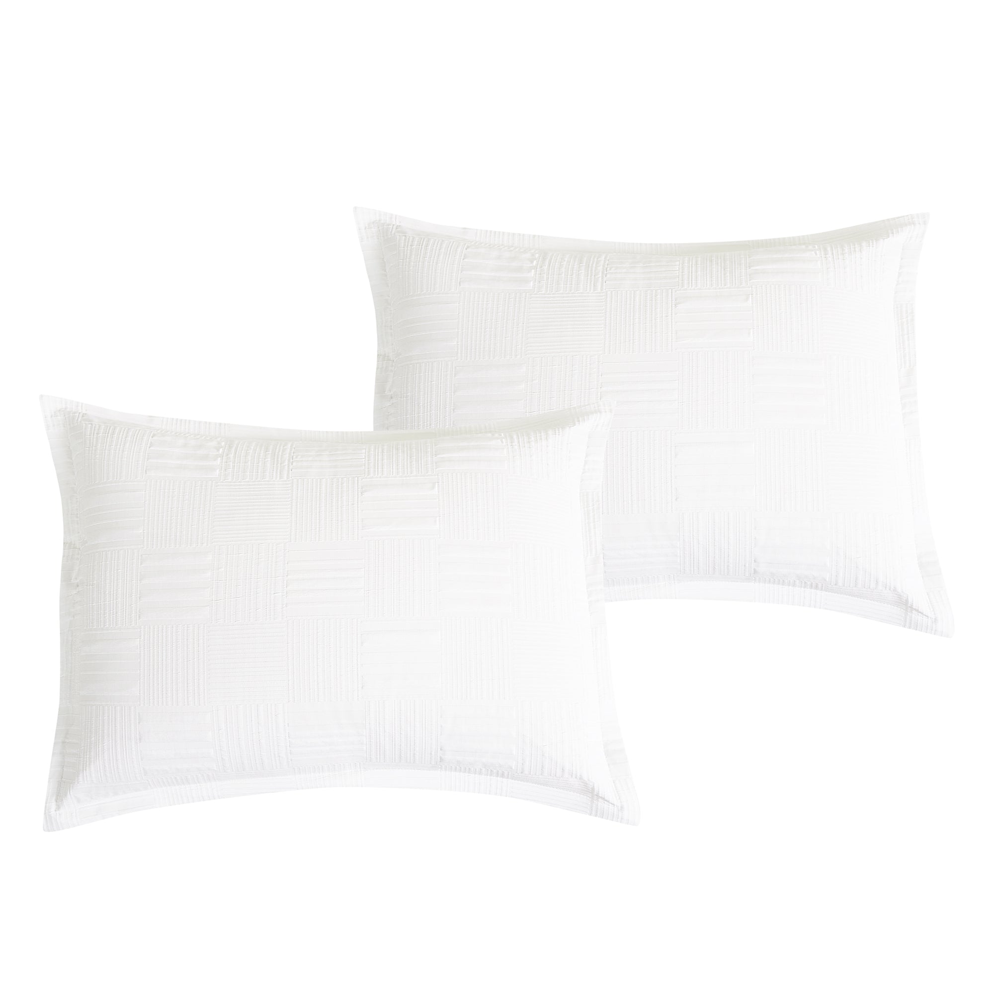 5-Piece White Geometric Jacquard Comforter Set