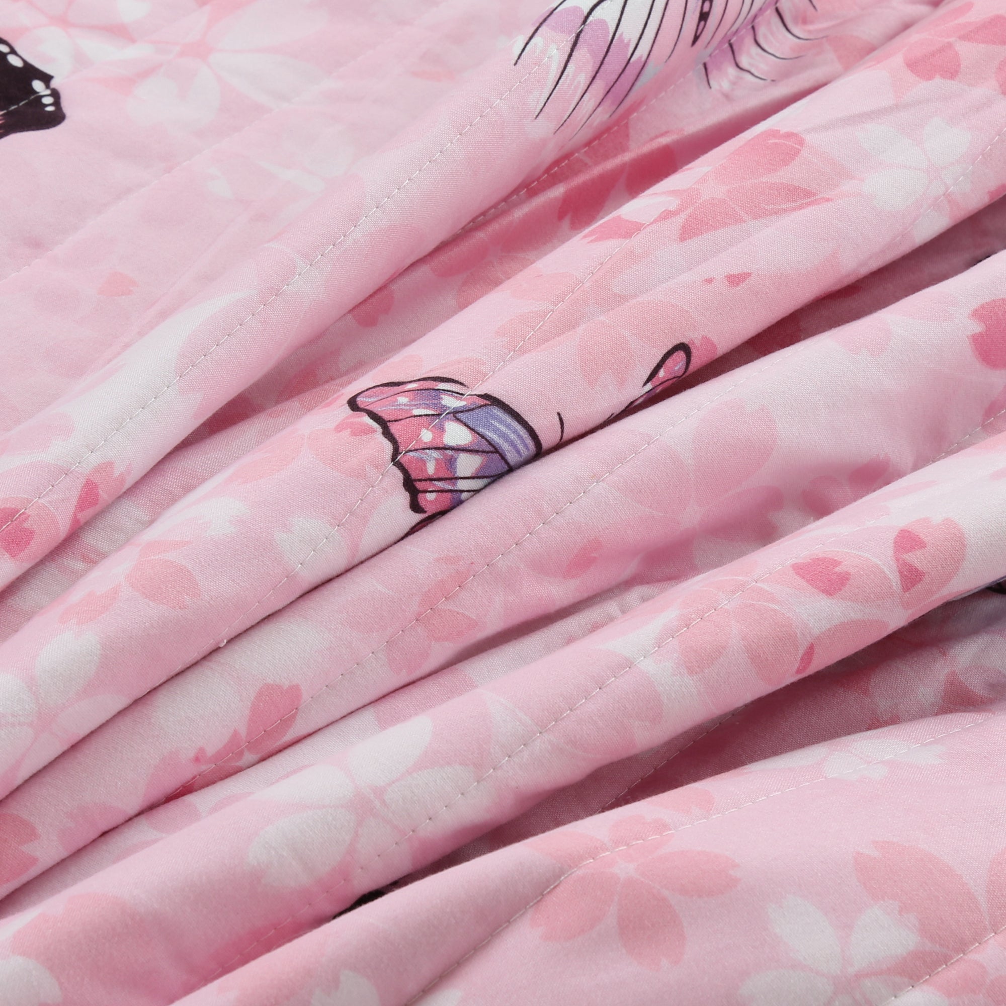 2/3 Piece Kids Girls Butterfly Quilt Set, Soft Lightweight Bedspread