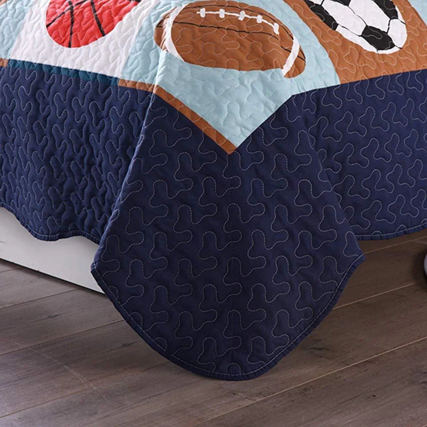 2/3 Piece Kids Sports Quilt Set, Football Basketball Bedspread for Boys Teens