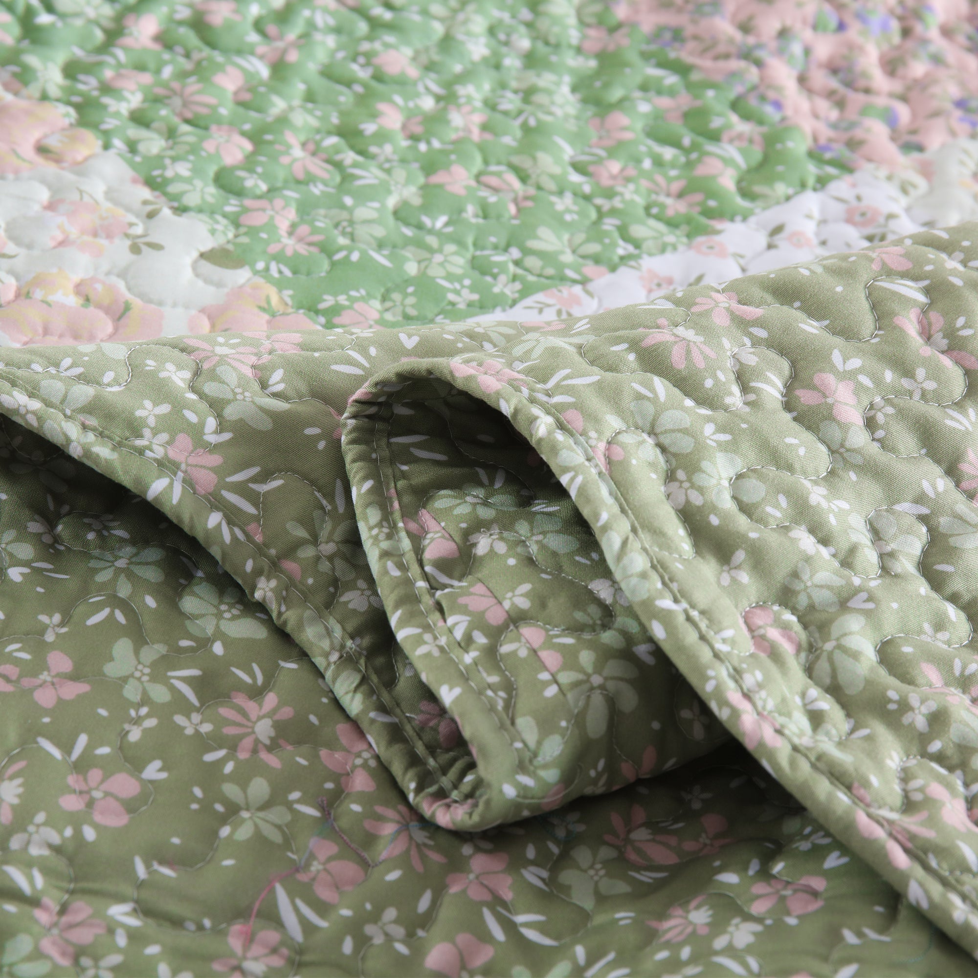 3 Piece Printed Quilt Bedspread Set Bedding Coverlet Set Lily