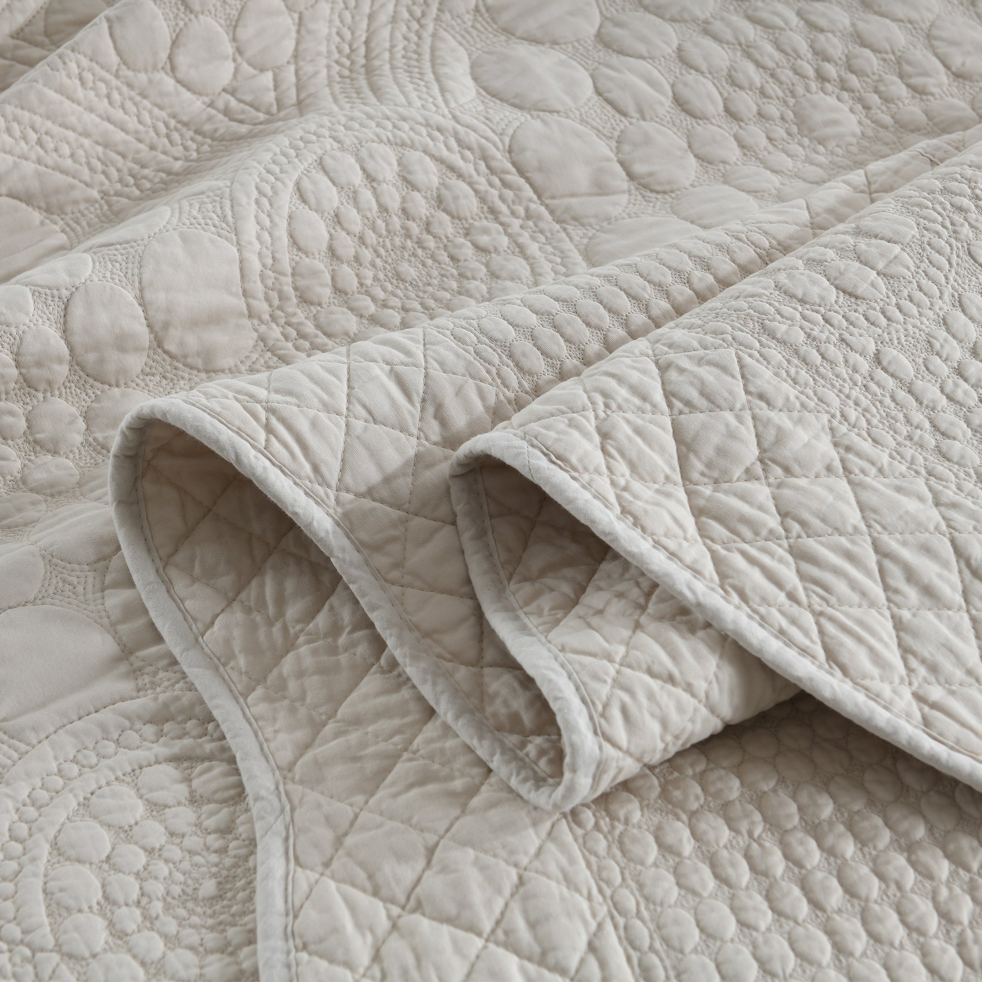 3 Piece 100% Cotton Quilt Set, Oversized Lightweight Quilted Bedspread TF