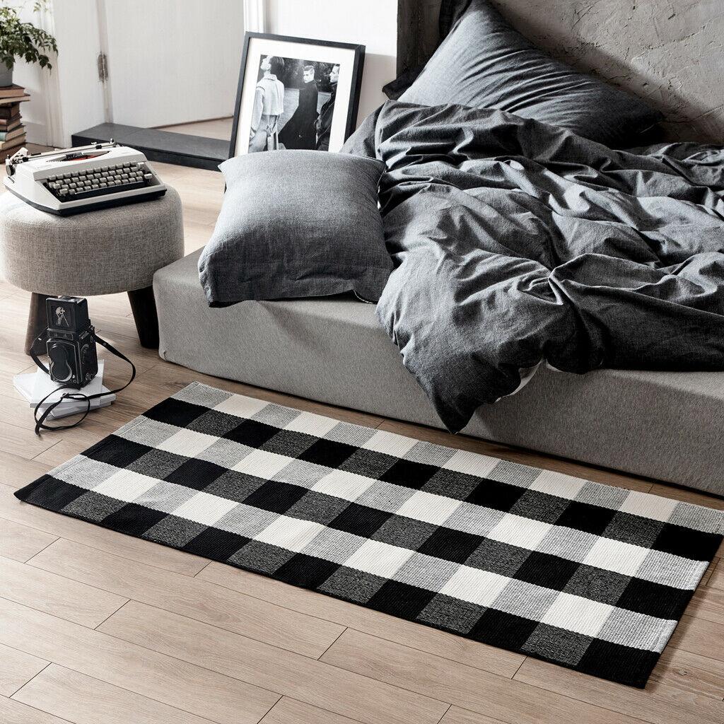 Buffalo Plaid Front Porch Doormat – Layered Cotton Farmhouse Rug
