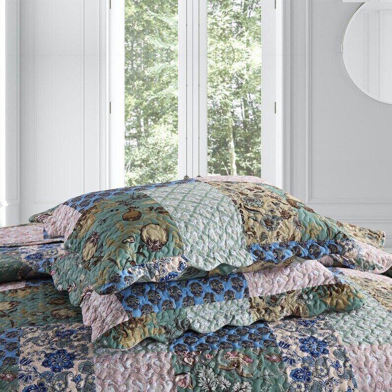 3Pcs Printed Quilt Bedspread Set Bedding Coverlet Set B026