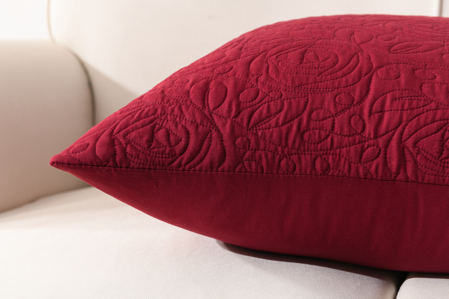 2 Pack Quilted Euro Sham Covers, Decorative Pillow Covers