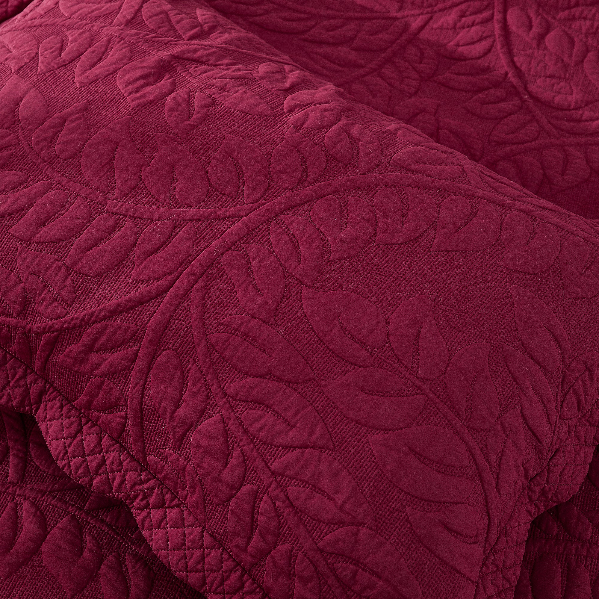 2 Piece 100% Cotton Quilted Pillow Shams, Decorative Pillow Covers