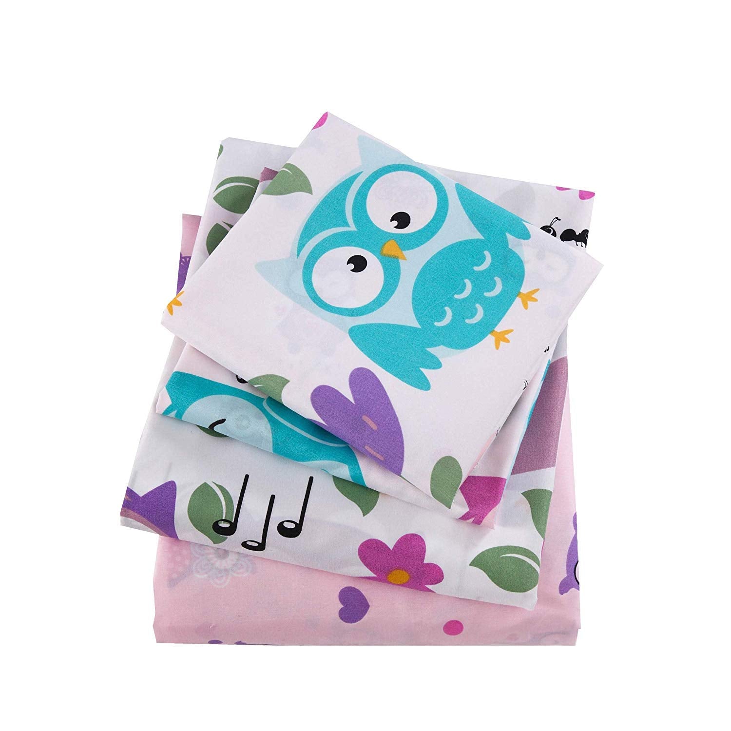 3/4 PieceKids Owl Cotton Sheet Set, Soft Cute Bedding for Girls Boys SH_A32