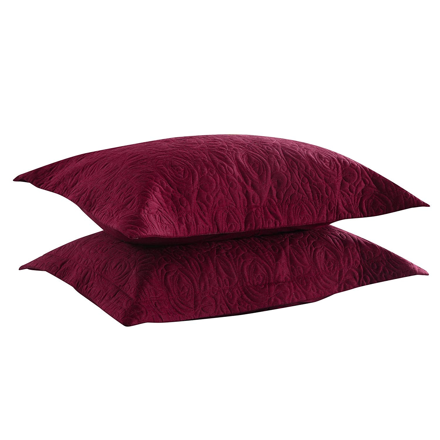 2 Piece Embroidered Pillow Shams Standard Size