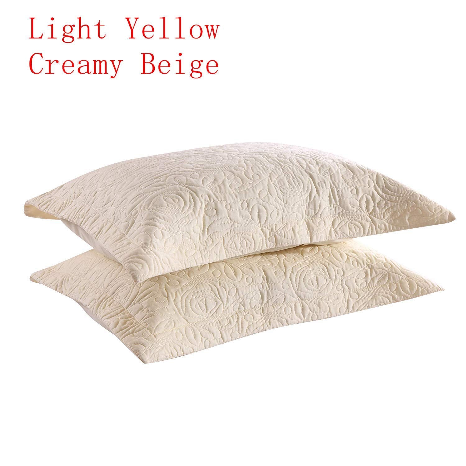 2 Piece Embroidered Pillow Shams Standard Size