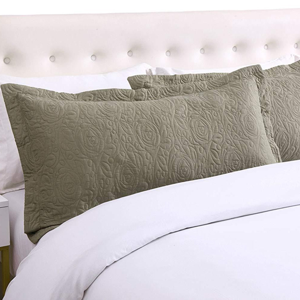 2 Piece King Size Quilted Pillow Shams, Decorative Pillow Covers