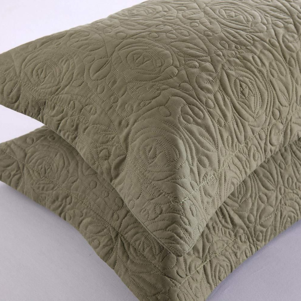 2 Piece Embroidered Pillow Shams Standard Size