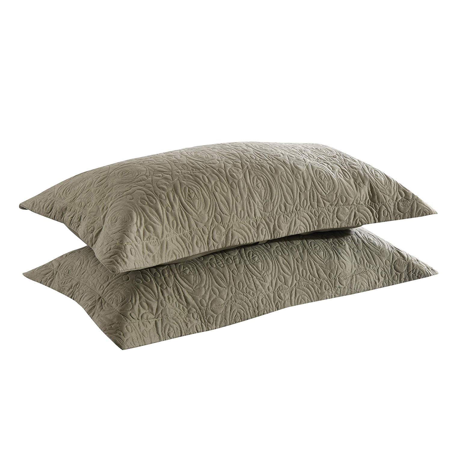 2 Piece Embroidered Pillow Shams Standard Size