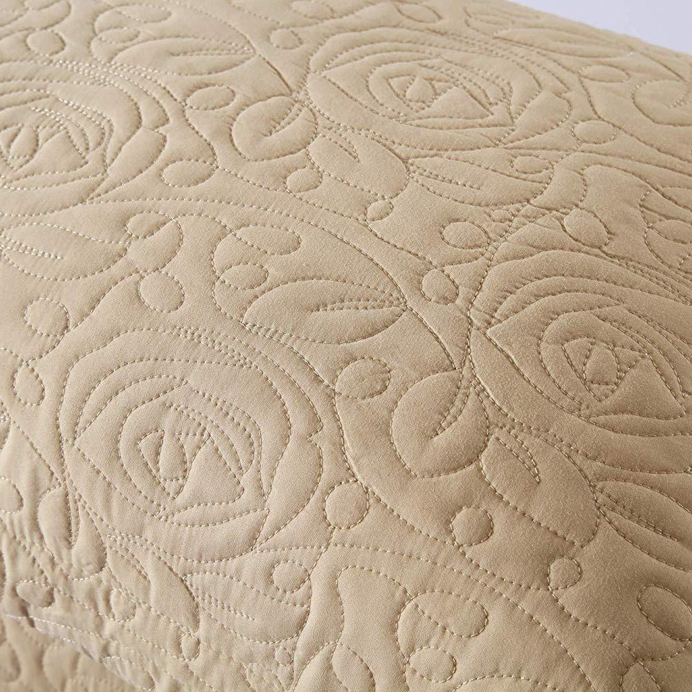 2 Piece King Size Quilted Pillow Shams, Decorative Pillow Covers