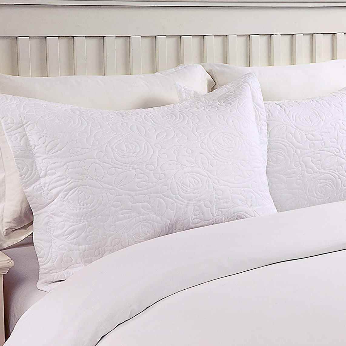 2 Piece Embroidered Pillow Shams Standard Size