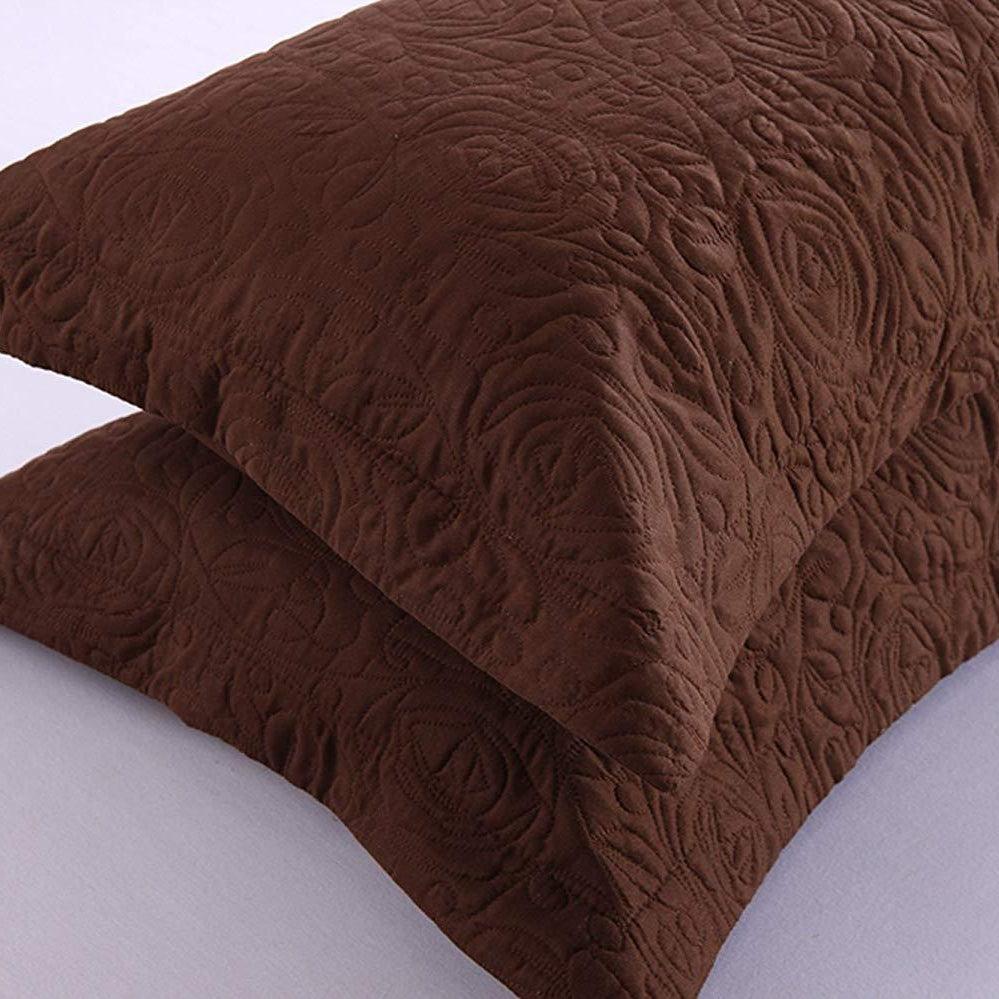 2 Piece King Size Quilted Pillow Shams, Decorative Pillow Covers