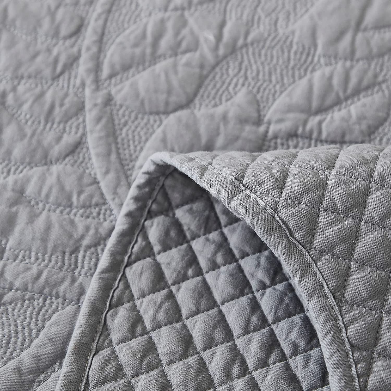 3 Piece 100% Cotton Quilt Set, Oversized Quilted Bedspread T