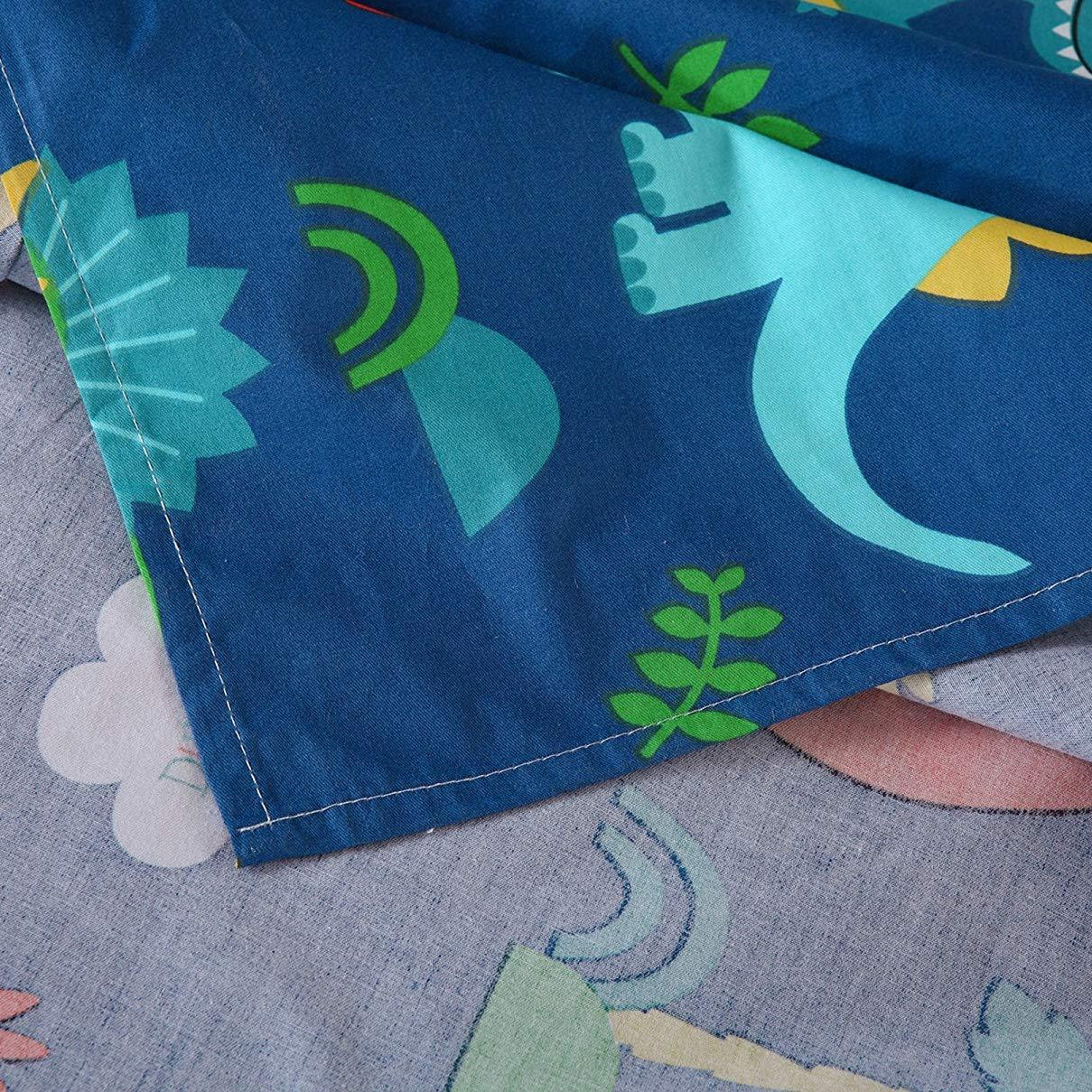 3/4 Piece Kids Dinosaur Sheet Set, 100% Cotton Soft Breathable Bedding