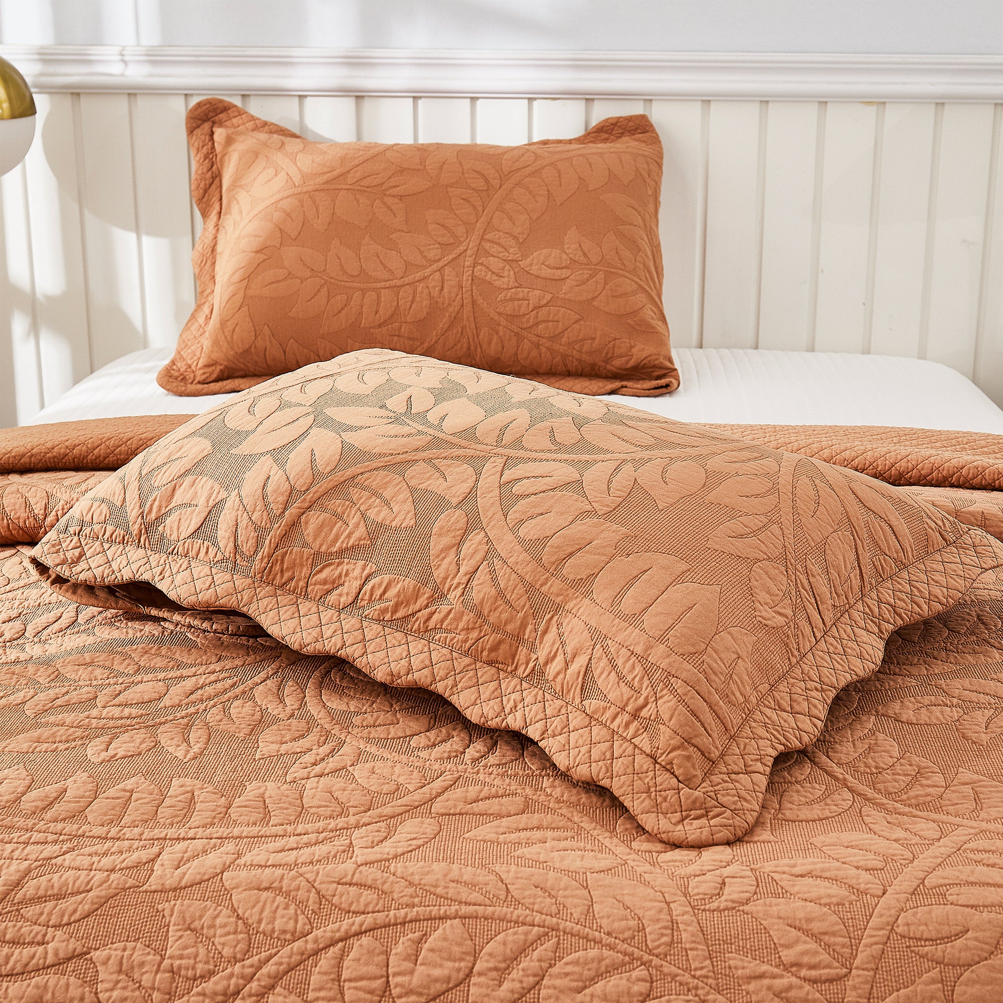 3 Piece 100% Cotton Quilt Set, Oversized Quilted Bedspread T