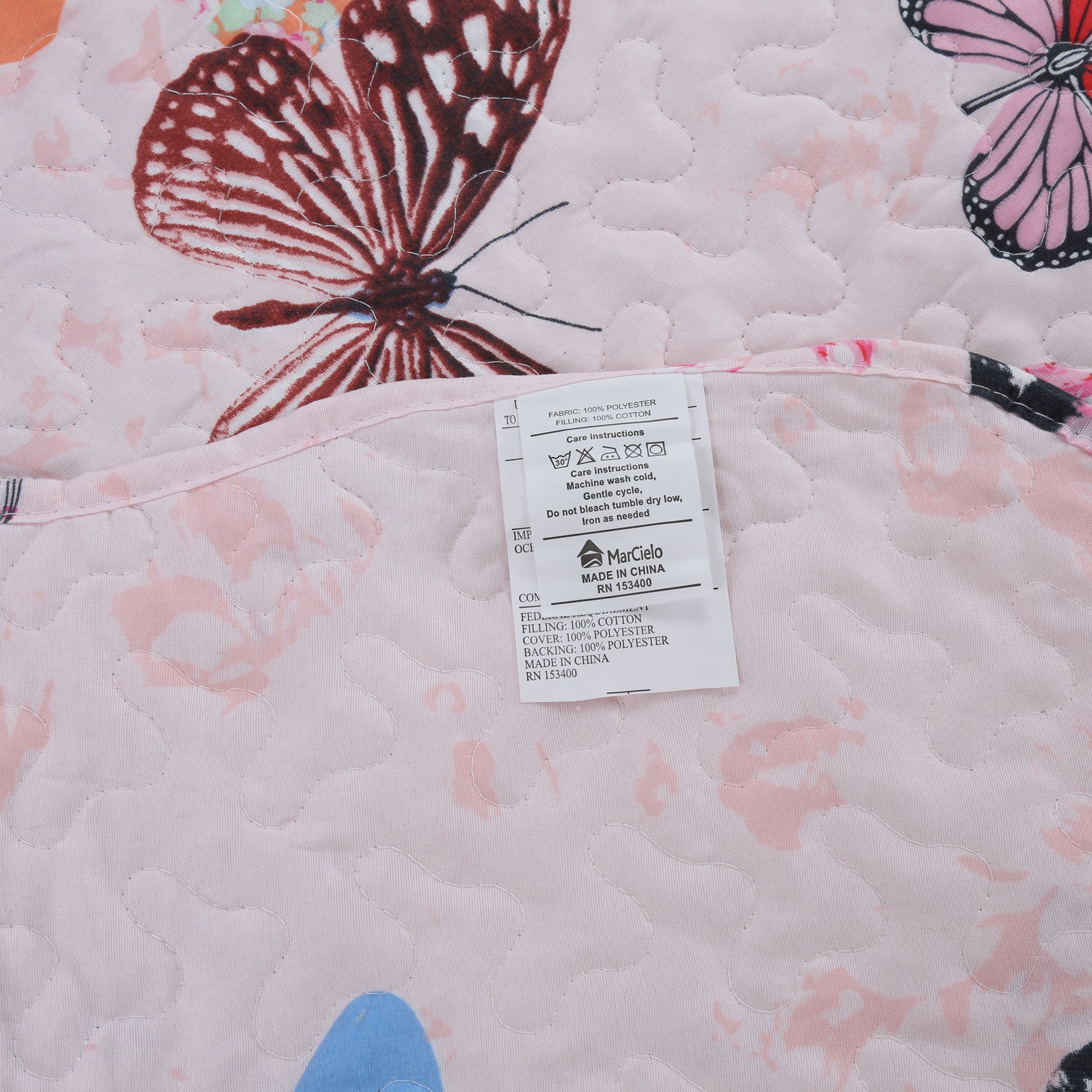 2/3 Piece Kids Girls Butterfly Quilt Set, Soft Lightweight Bedspread