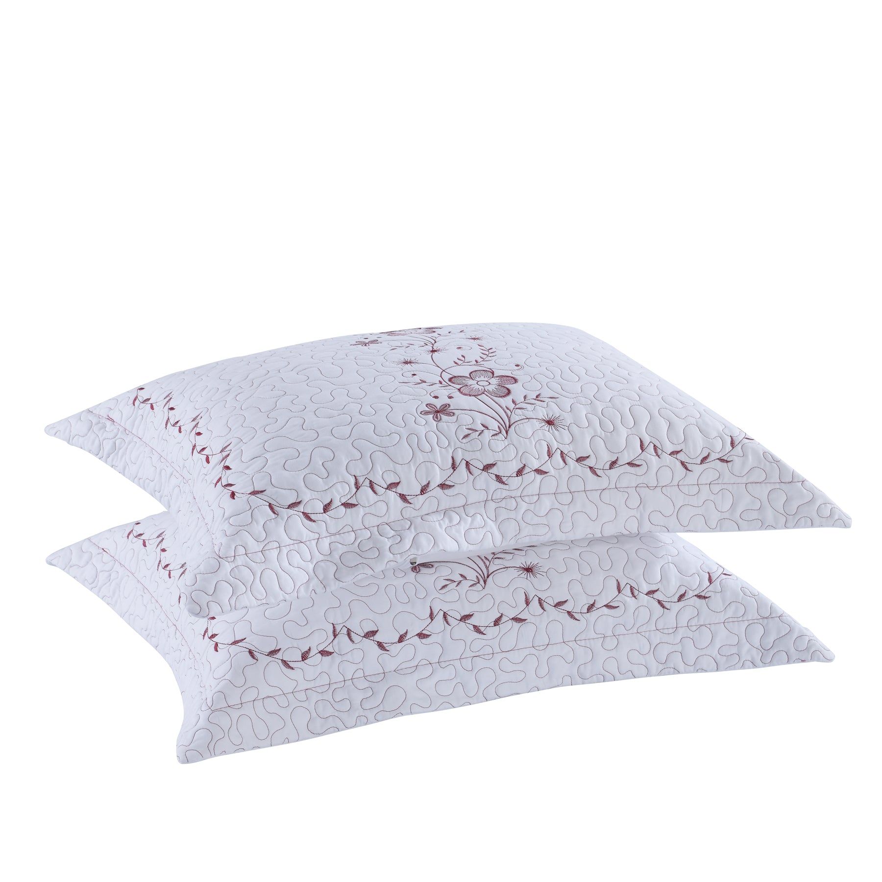 2 Pack Embroidered Pillow Shams – Standard Queen King Euro Decorative Pillow Covers with Hidden Zipper