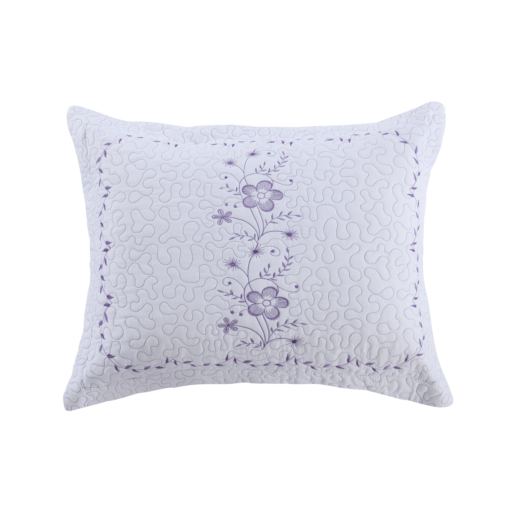 2 Pack Embroidered Pillow Shams – Standard Queen King Euro Decorative Pillow Covers with Hidden Zipper