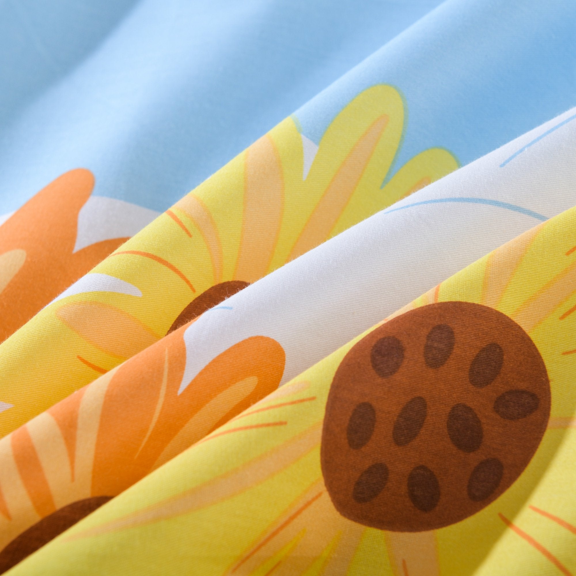 3/4 Piece Kids 100% Cotton Sunflower Bed Sheet Set for Boys Girls Teens