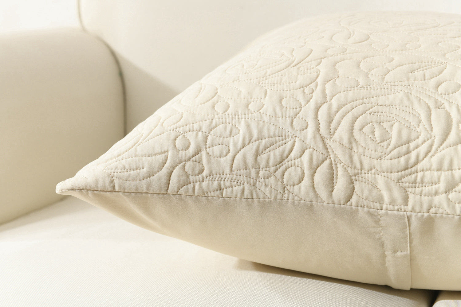 2 Pack Quilted Euro Sham Covers, Decorative Pillow Covers