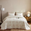 3Pcs Cotton French Country Quilt Bedspread Set Floral Embroidery TC151