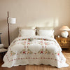 3Pcs Cotton Cottage Floral Quilt Bedspread Set Classic Farmhouse Style TC156