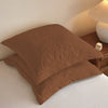 100% Cotton Embroidered Quilted Pillow Shams Set of 2, 26"x26" Euro Size