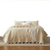 3 Pcs Elegantly Embroidered 100% Cotton Oversized Quilt Bedspread Set TL140