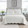 3-Piece Elegantly Embroidered 100% Cotton Oversized Quilt Bedspread Set TX