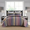 3 Piece 100% Cotton Striped Quilt Bedspread Set CP324
