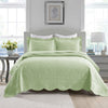 3-Piece Elegantly Embroidered 100% Cotton Oversized Quilt Bedspread Set TX
