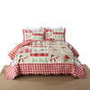 3 Pc Velvet Quilted Oversized Christmas Quilt Set BYV207