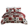 3 Pcs Cabin Lodge Rustic Country Quilt Bedspread Set B195