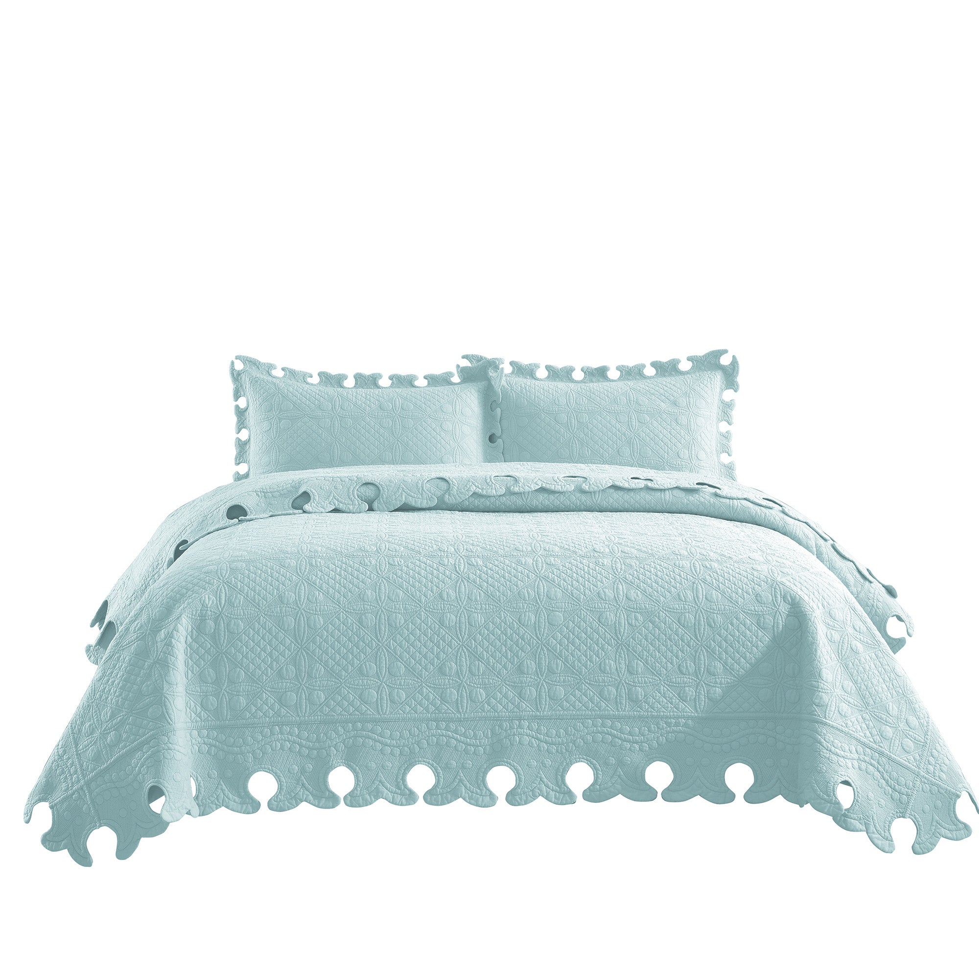 3 Piece 100% Cotton Oversized Lightweight Quilt Bedspread Set TW