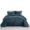 3 PCS Luxury Velvet Oversized Embroidery Quilted Quilt Set