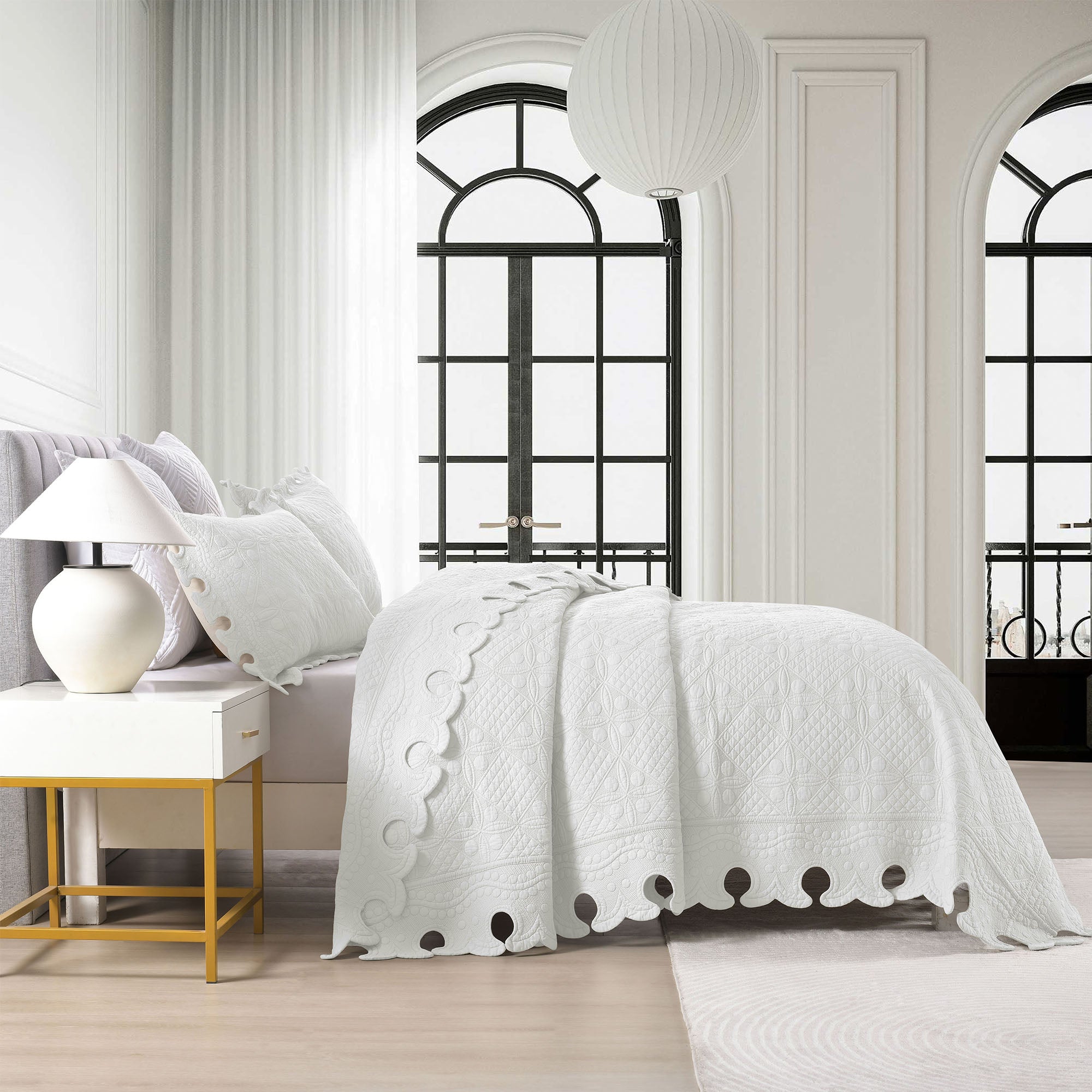 3 Piece 100% Cotton Oversized Lightweight Quilt Bedspread Set TW