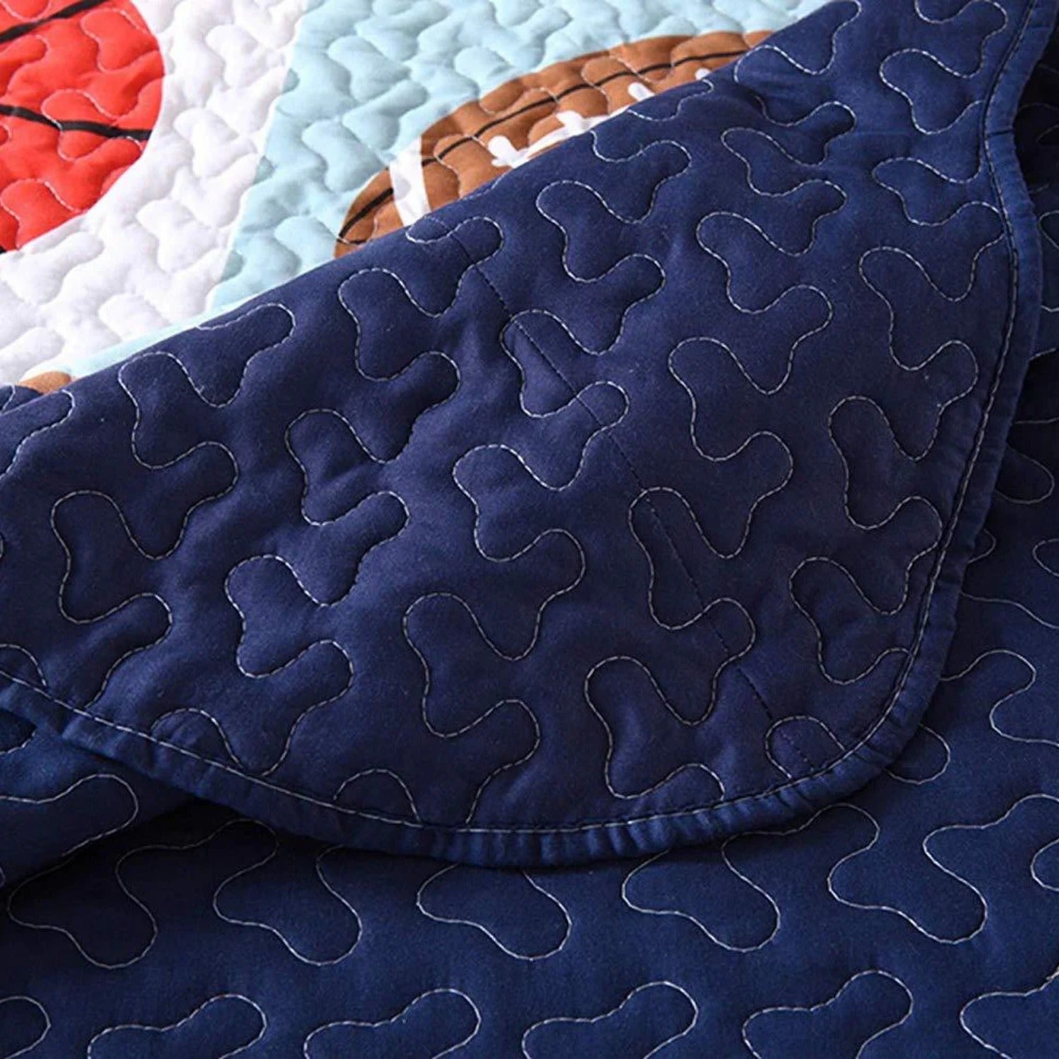 2/3 Piece Kids Sports Quilt Set, Football Basketball Bedspread for Boys Teens