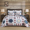 3 PCS Quilt Set Star Pattern Bedspread Set