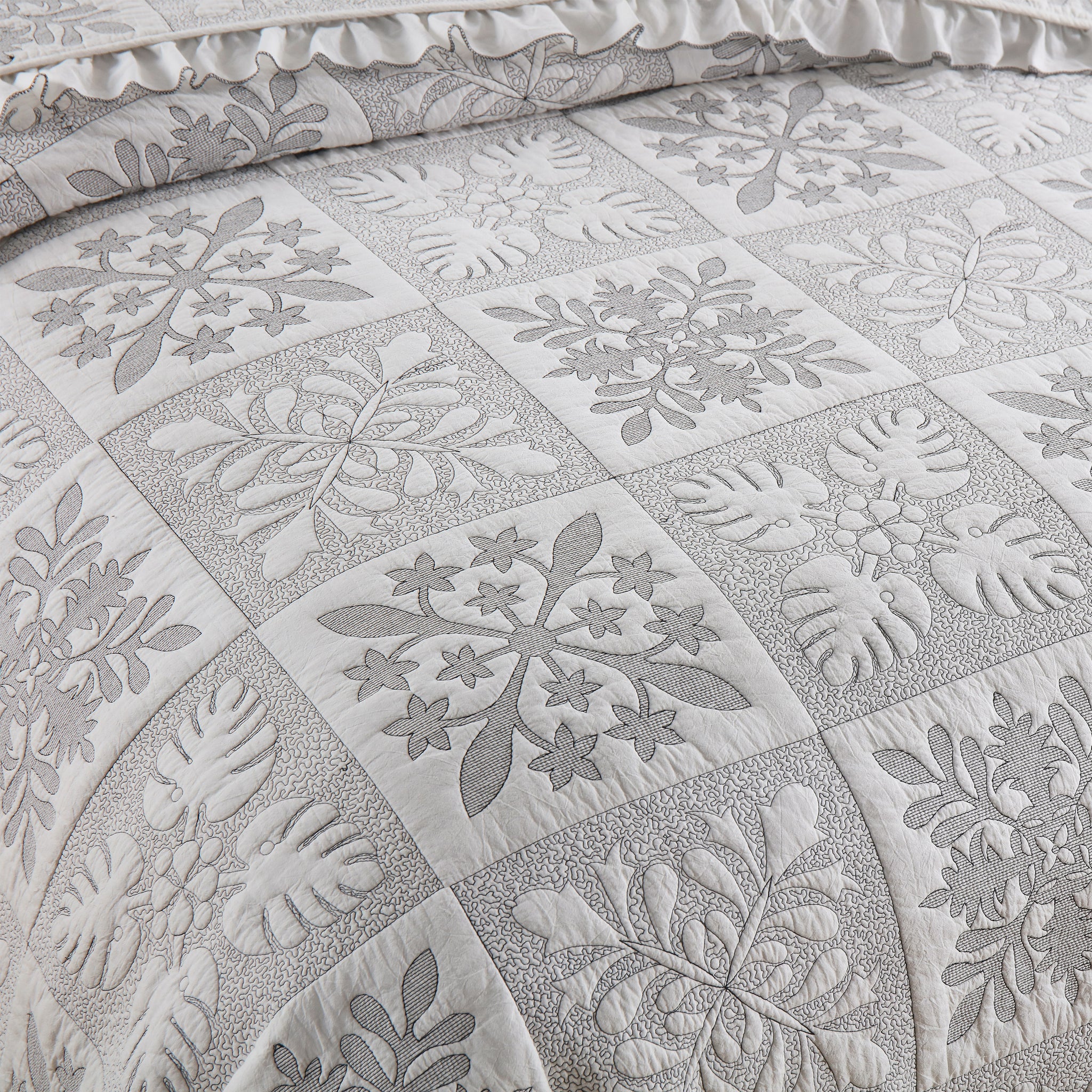 3-Piece 100% Cotton Oversized Bedspread Set Coverlet Set Lightweight Quilt Set TJ