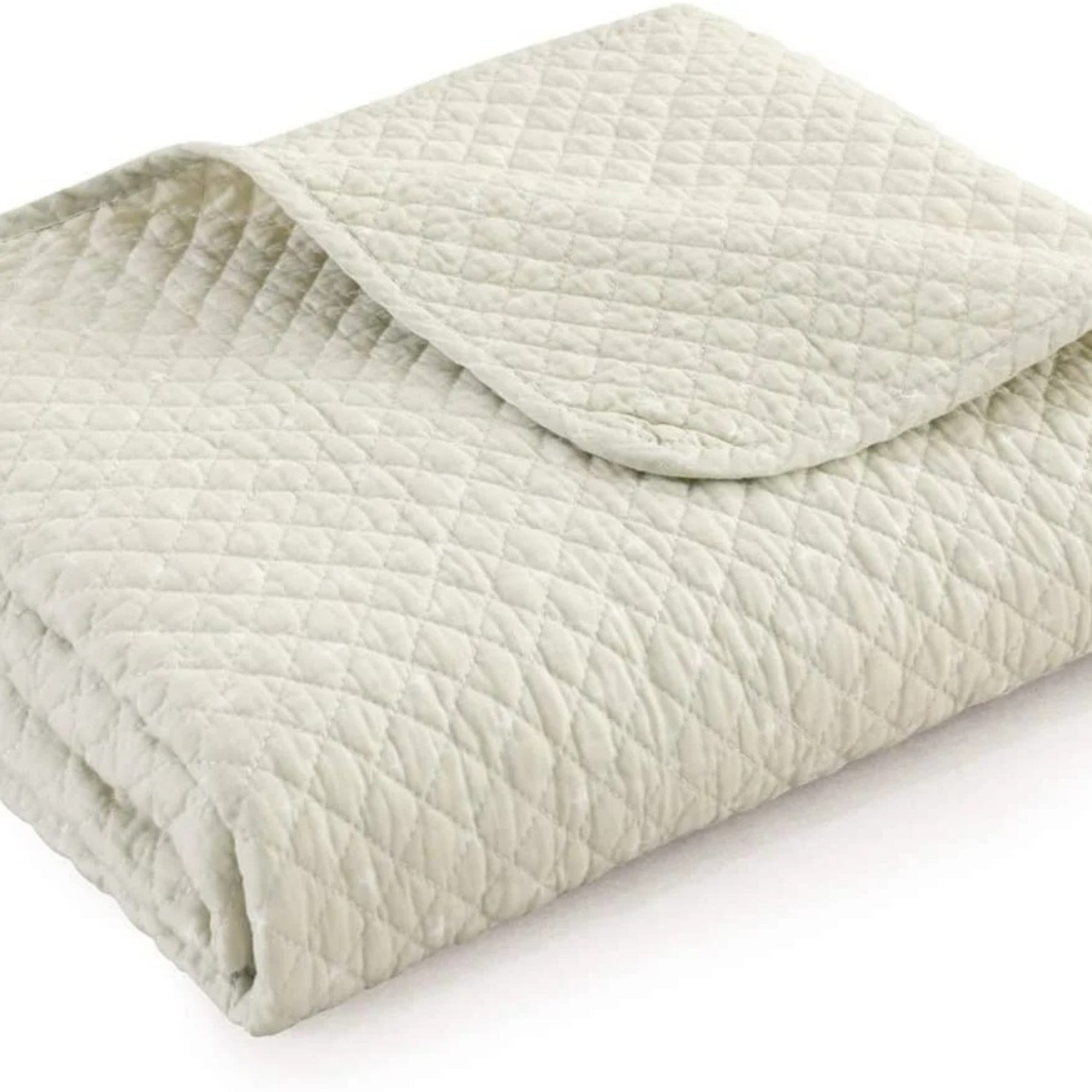 100% Cotton Quilted Throw Blanket Soft Decorative Couch Sofa Cover Lightweight Bed Throw