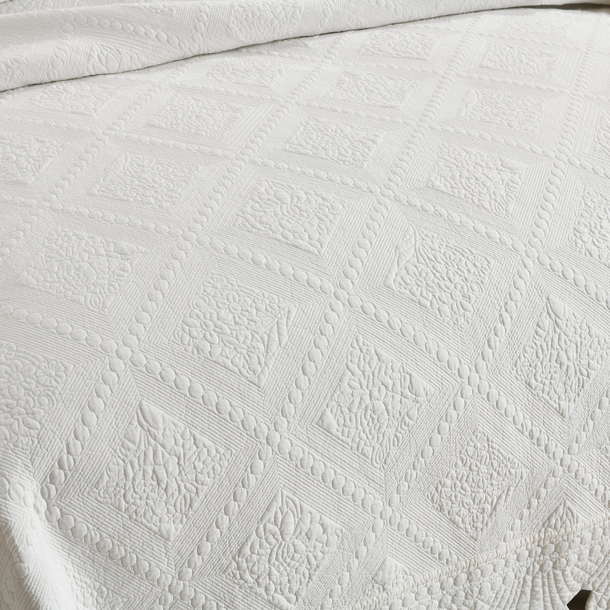 3 Piece 100% Cotton Oversized Lightweight Quilt Bedspread Set TK