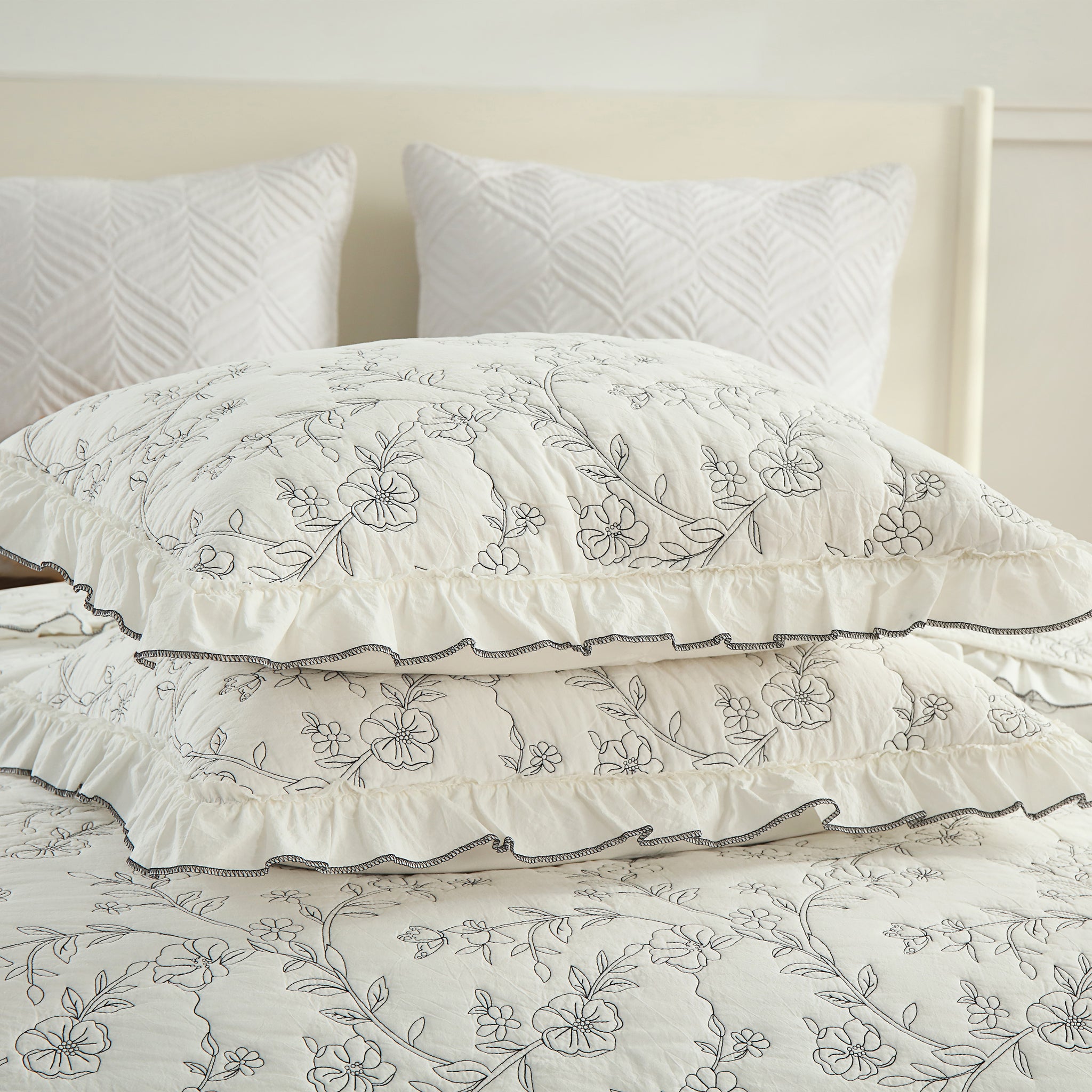 3-Piece 100% Cotton Oversized Bedspread Set Coverlet Set Lightweight Quilt Set BY320