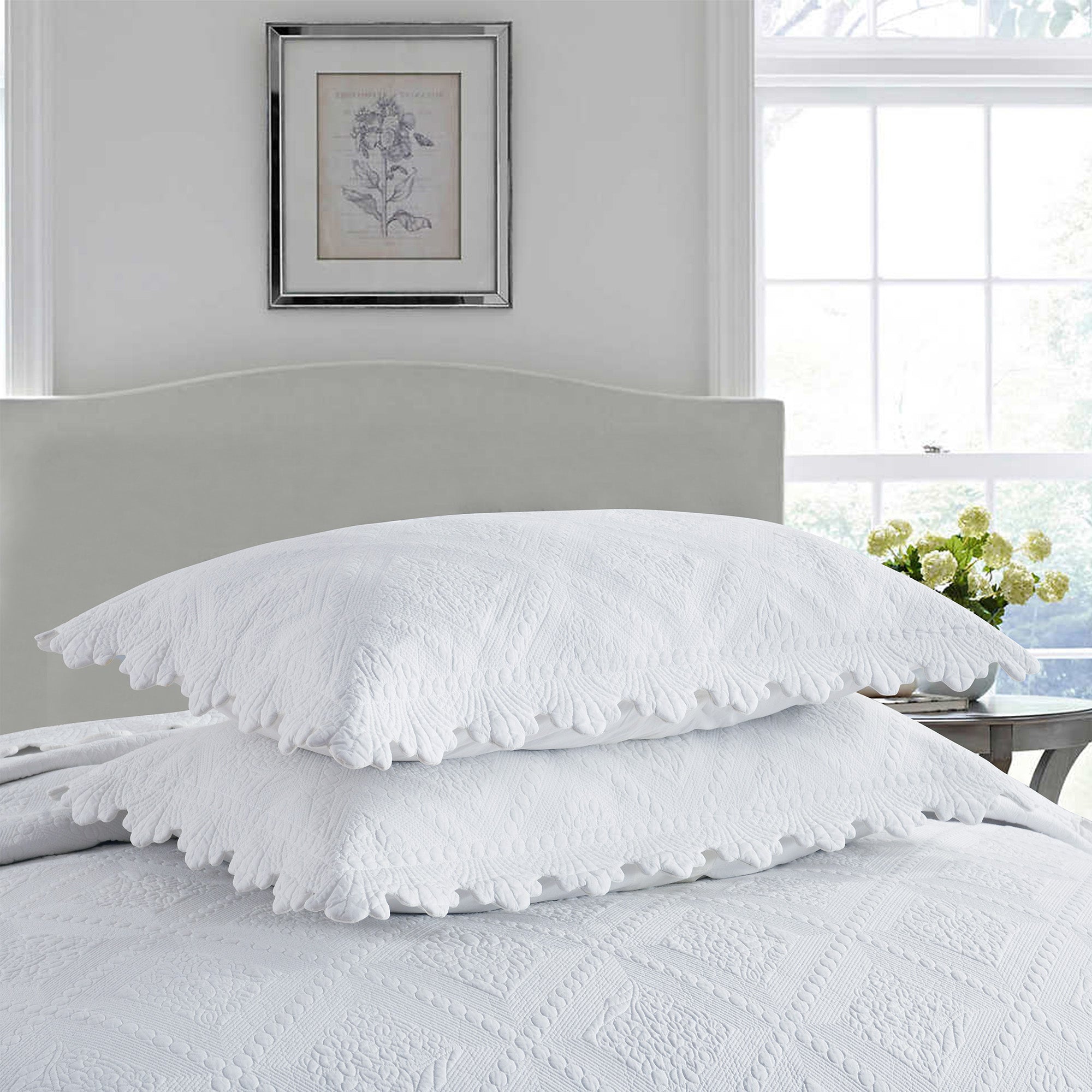 3 Piece 100% Cotton Oversized Lightweight Quilt Bedspread Set TK