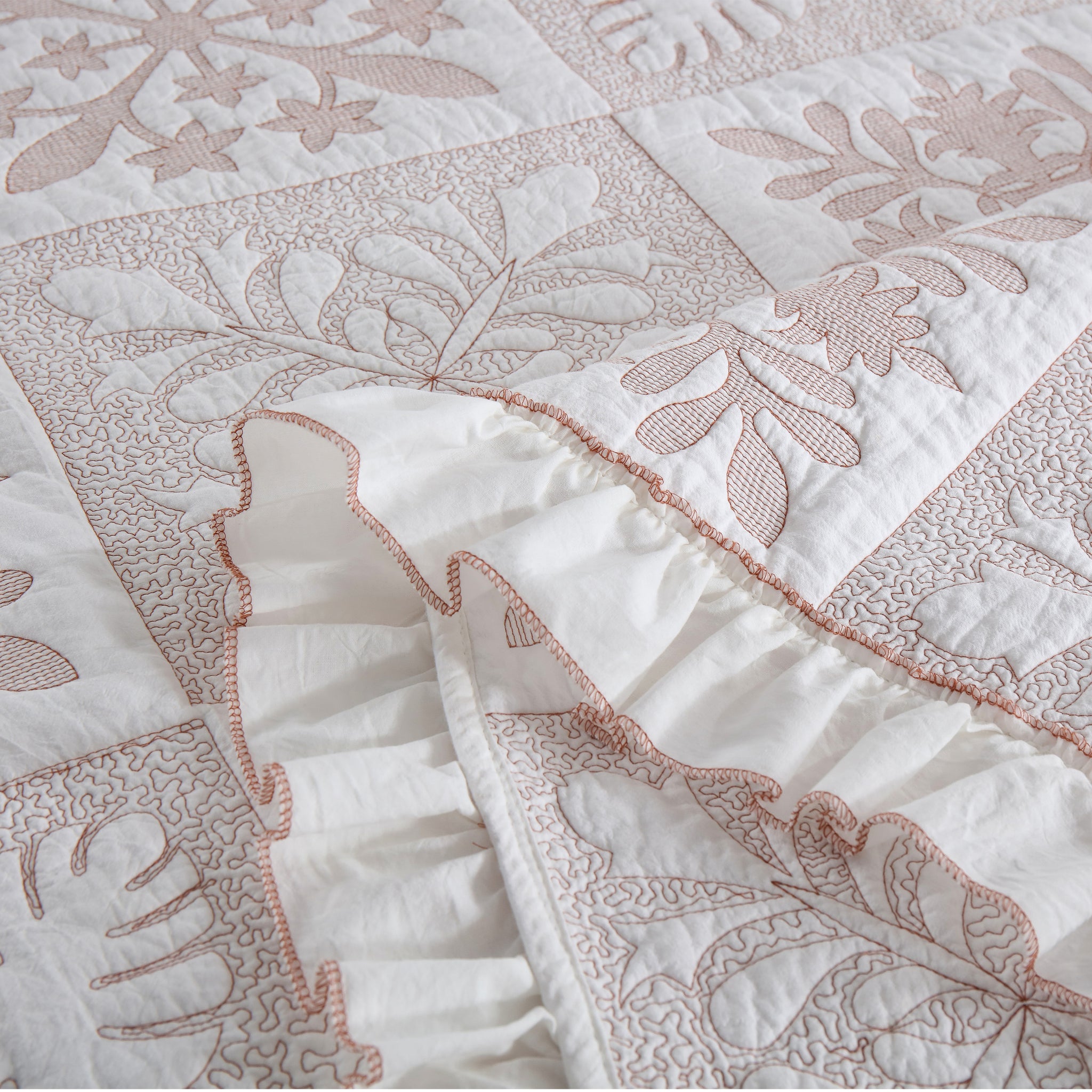 3-Piece 100% Cotton Oversized Bedspread Set Coverlet Set Lightweight Quilt Set TJ