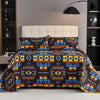 3 Pcs Boho Colorful Geometry Printed Quilt Bedspread Set