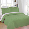 3PCS Floral Embroidered Quilted Bedspread Set